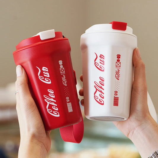 Stainless Steel Thermos Coffee Mug – Leakproof Double Wall Vacuum Travel Cup Portable Insulated Belt Carry Tumbler