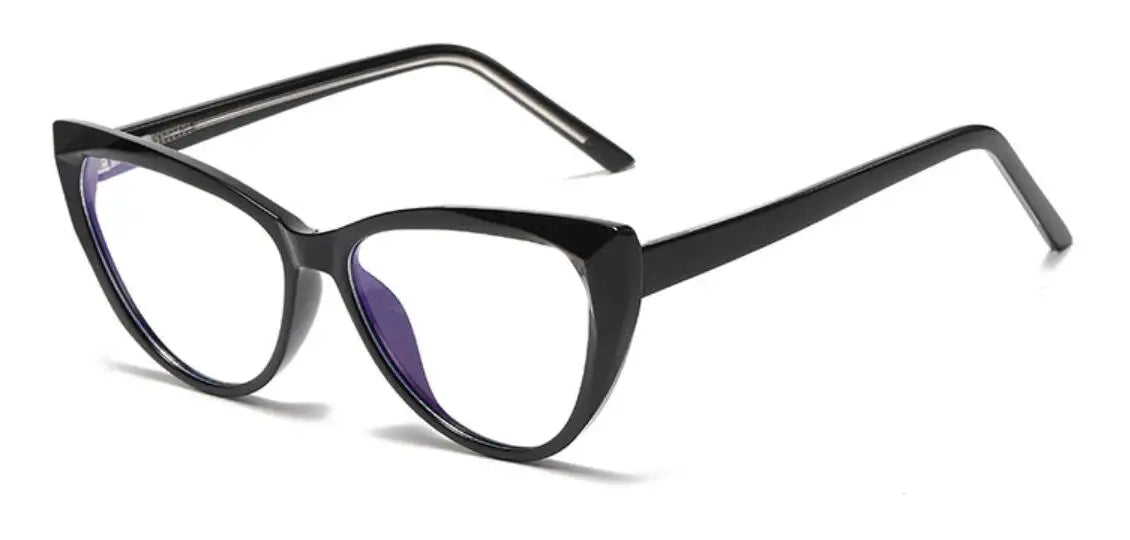 Transparent Cat Eye Reading Glasses - Ultralight TR90 Computer Eyewear with Spring Hinge for Women