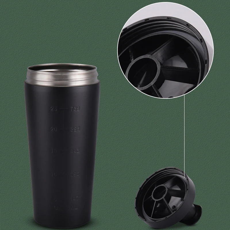 750ML Protein Shaker with Mixball - Leak-Proof Metal Magic