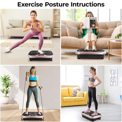 Vibration Plate Exercise Machine – Whole Body Fitness Platform with Loop Bands for Home Workout