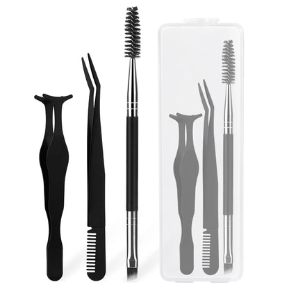3PCS Eyelash Tool Set with Storage Box – Lash Applicator, Comb & Brush Kit for Eyelash Extension and Grooming