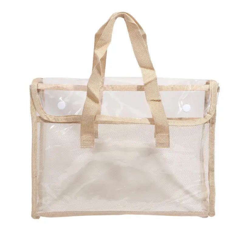 Large Capacity Waterproof Handheld Study Bag – Transparent PVC Exam & Test Paper Storage for Elementary School