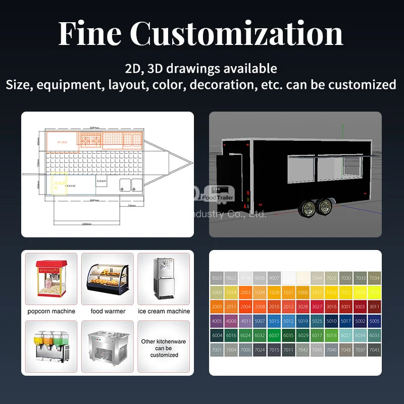 Mobile Fast Food Trailer – Fully Equipped Enclosed BBQ Vending Cart & Restaurant Food Truck with Full Kitchen