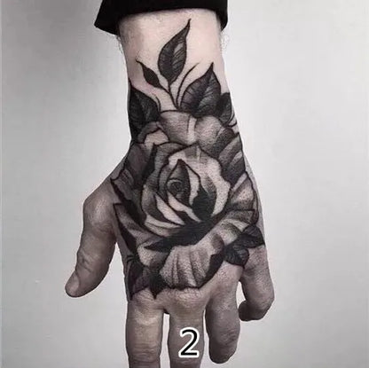 Waterproof Temporary Rose Flower Tattoo Stickers – Fake Flash Body Art for Men & Women Hands and Body