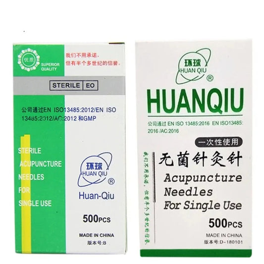 500pcs Sterile Disposable Acupuncture Needles Box – Huaqiu Beauty Acupoint Massage Therapy & Body Treatment Masajeador Set