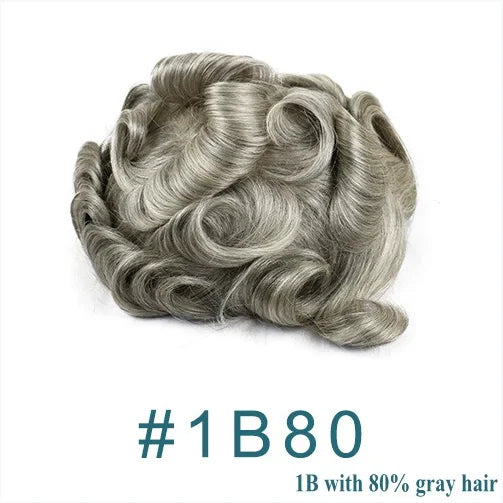 Men's Human Hair Toupee - 0.1mm Thin PU Base Undetectable Durable Hair System