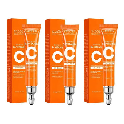 SADOER Vitamin C Eye Cream - Anti Dark Circle, Eye Bag Removal & Brightening Moisturizing Skincare Treatment