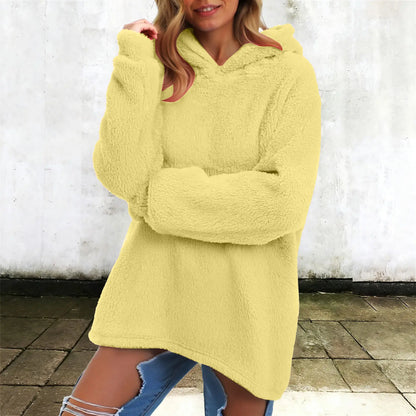 Women's Winter Fleece Hoodie - Warm Soft Fluffy Harajuku Streetwear Pullover