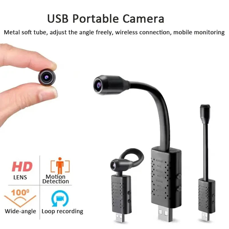 Xiaomi WiFi 4K Mini USB Surveillance Camera – Flexible Lens Security Camcorder with Motion Detection and Video Recording