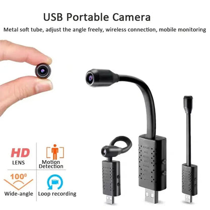 Xiaomi WiFi 4K Mini USB Surveillance Camera – Flexible Lens Security Camcorder with Motion Detection and Video Recording
