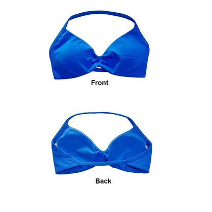 Impact Strappy Bra with Logo – Seamless Halterneck Yoga Top, Padded Gym Crop & Light Support Sports Bra