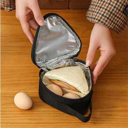 Mini Triangular Insulation Bag - Aluminum Foil Thermal Cooler Lunch Tote for Students, Rice Ball Bag, Bento Box, Carry Bag for Lunch