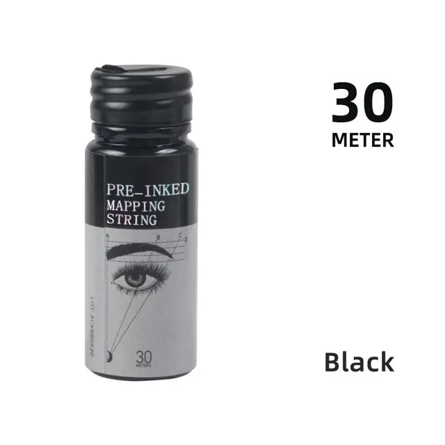 30m Pre-Inked Eyebrow Mapping String — Microblading & Semi-Permanent Makeup Positioning & Measurement Tattoo Tool