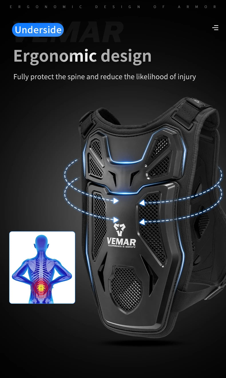 Motorcycle Motocross Racing Vest – Adult Off-Road Armor Chest Protector for Dirt Bike Safety