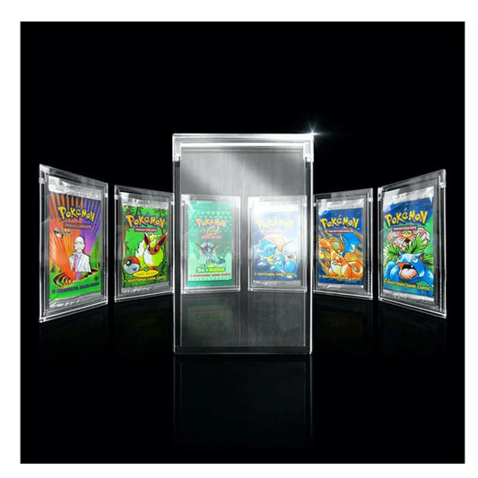 Clear Acrylic Booster Card Display Case – Protective Trading Card Pack Frame Holder for Pokémon Box Storage & Showcase