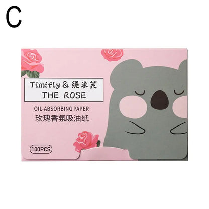 100Pcs Facial Oil Blotting Papers - Portable Oil-Absorbing Face Cleaning Wipes