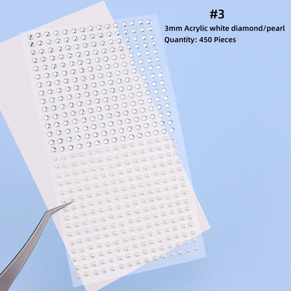 Mix 2mm/3mm/4mm Hair Pearls – Self-Adhesive Stickers for Hair, Face, Makeup, Nails & DIY Crafts