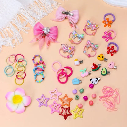 546PCS Bow Hair Accessories Set - Colorful Elastic Hair Ties and Clips for Girls and Children