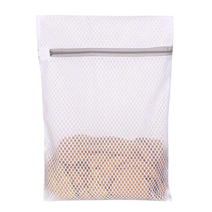 3-Piece Zippered Mesh Laundry Bags Set - Durable Polyester Coarse Net Wash Bags for Washing Machines, Ideal for Delicates and Bras