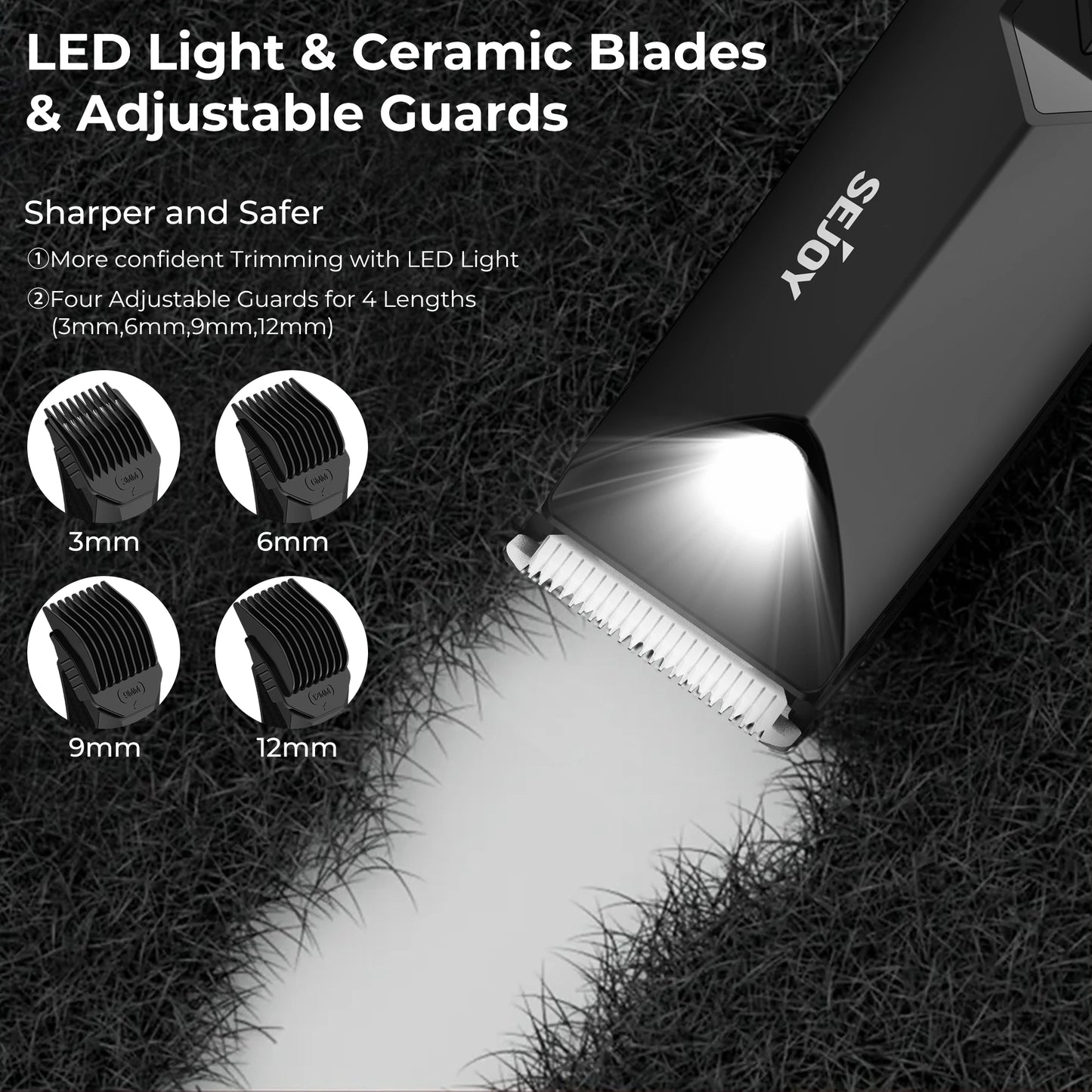 Sejoy Professional Men’s Hair Clippers – Electric Trimmer for Beard, Body, Groin & Pubic Hair Shaving