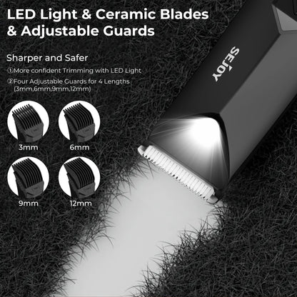Sejoy Professional Men’s Hair Clippers – Electric Trimmer for Beard, Body, Groin & Pubic Hair Shaving