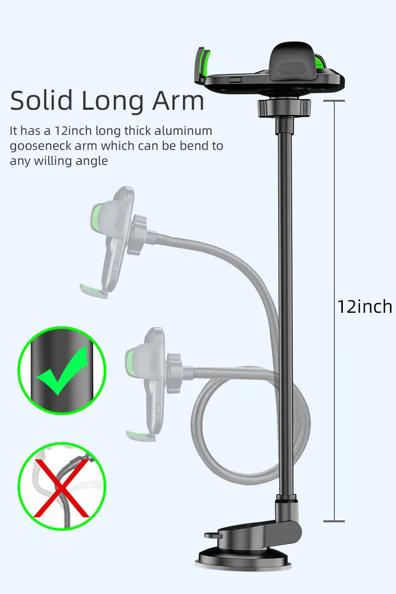 Car Phone Holder – Suction Cup Mount for Windshield, Dashboard & Window, Compatible with Cars and Trucks