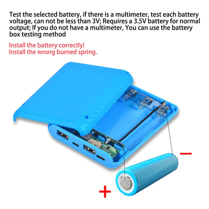 4x18650 Battery Charger Case - DIY Portable Power Bank Box with No-Solder Battery Assembly