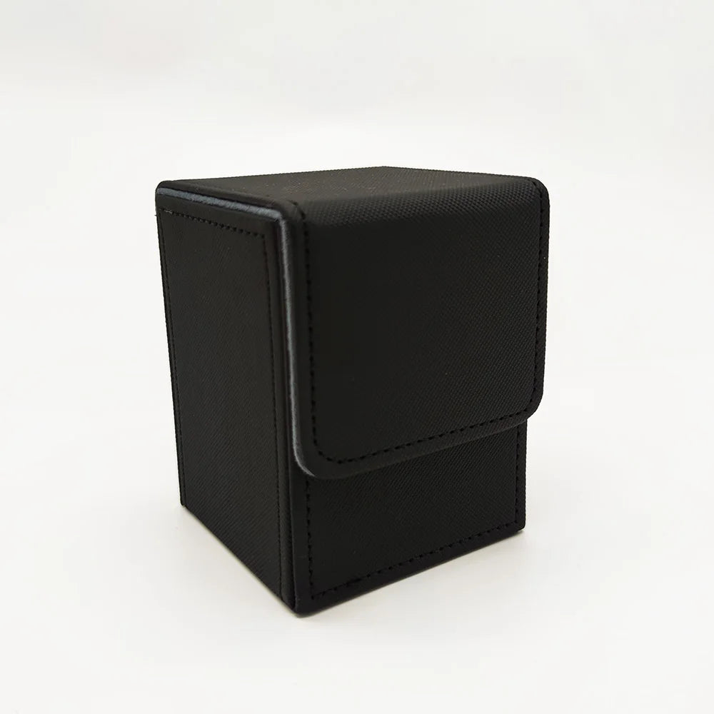 Leather Trading Card Deck Box - Single-Sleeve Storage Case for 100+ Cards