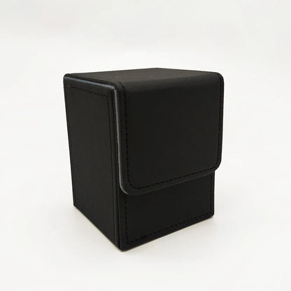 Leather Trading Card Deck Box - Single-Sleeve Storage Case for 100+ Cards