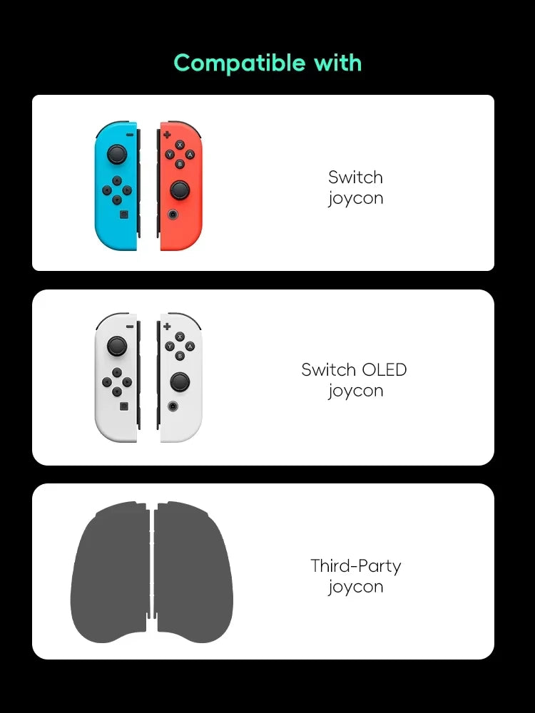 DATA FROG Switch Charging Grip – Joy-Con Charging Bracket Handle for Nintendo Switch, Switch Lite & OLED Accessories
