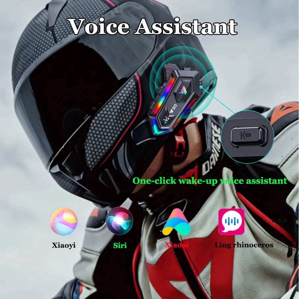 Kebidumei Y20 Bluetooth Motorcycle Helmet Headset – Wireless Hands-Free Stereo Earphone with Noise Reduction for Moto Riders