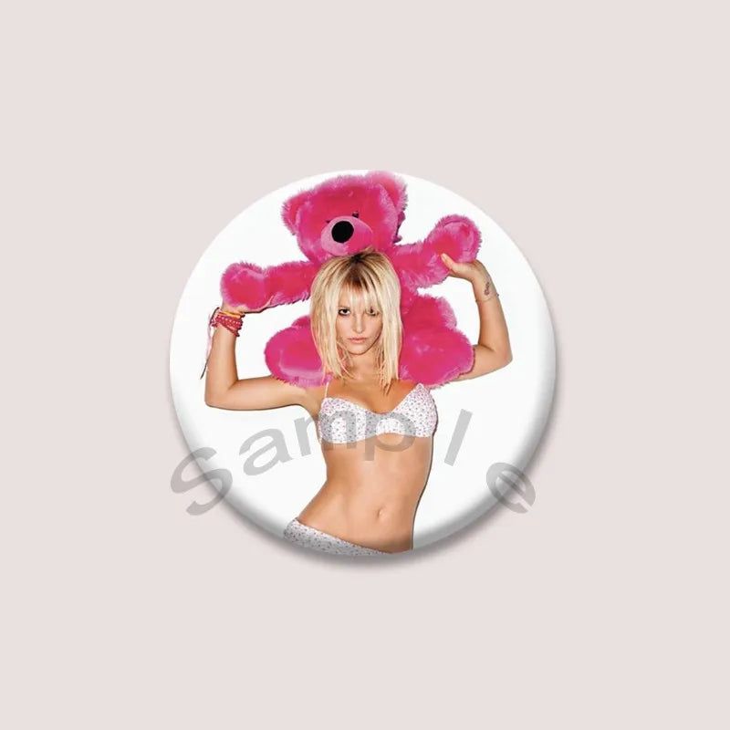 Britney Spears Music Brooch Pin – Pop Singer Badge Jewelry for Bags & Clothing, Fan Collection Accessories & Gift Item