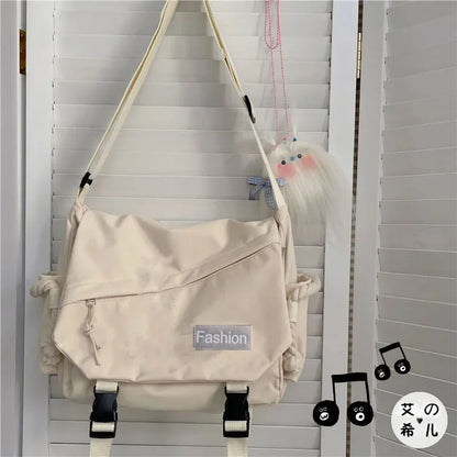 Youth Fashion Nylon Crossbody Bag – Large Capacity Canvas Shoulder Messenger School Bag for Women & Girls