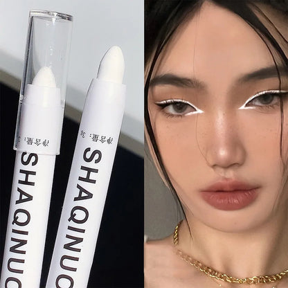 Matte Eyeshadow Stick & White Eyeliner - Shimmer Silver Highlighter Pen