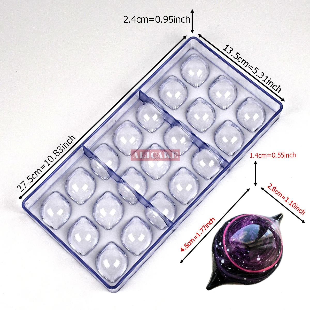 3D Polycarbonate Chocolate Mold - Sphere Diamond Chocolate Bomb & Bonbon Baking Mold for Professional Candy Making