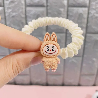 5PCS Labubu Hair Ties – Cute Cartoon Elastic Scrunchies for Women & Girls, Ponytail Holders Hair Accessories Gift Set