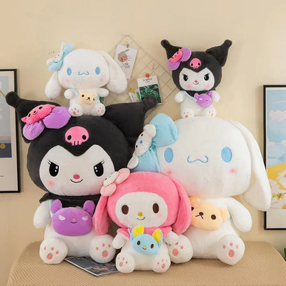 Sanrio Kuromi Plush Dolls — 40/50cm Kawaii My Melody & Cinnamoroll Soft Stuffed Anime Animals, Cartoon Pillow Decor for Kids