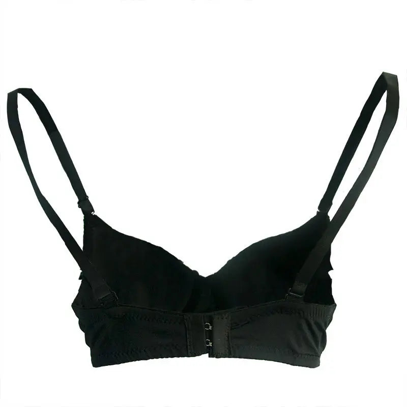 Silver Rivets Punk Rave Bralette – Gothic Push-Up Lingerie Bra Top for Nightclub & Party