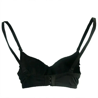 Silver Rivets Punk Rave Bralette – Gothic Push-Up Lingerie Bra Top for Nightclub & Party