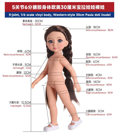 12-Inch Girl Doll – 30cm Dress-Up Toy, Perfect Gift for Children