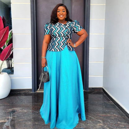 Elegant African Dresses for Women - Plus Size Dashiki Ankara Long Dress for Wedding & Party 2025