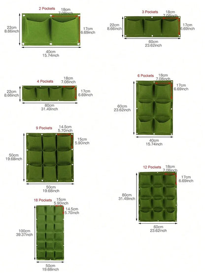 Wall Hanging Planting Bag – Multi-Pocket Vertical Garden Planter for Vegetables, Flowers, and Bonsai