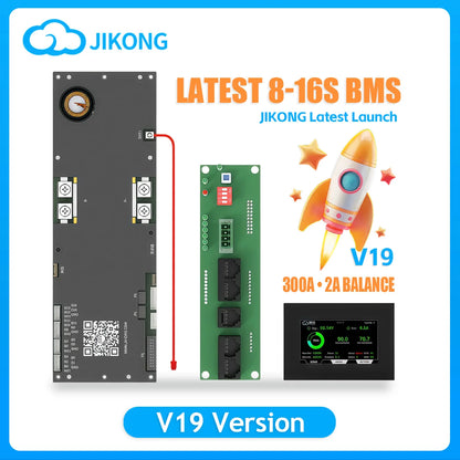JK BMS V19 16S 48V 200A Battery Management System - PB2A16S20P Active Balancer for LiFePO4, Li-Ion & LTO Batteries