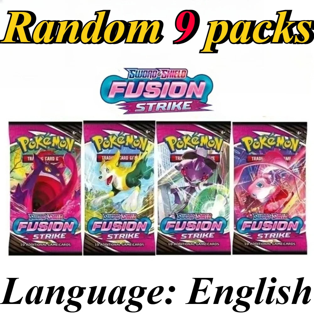 9 Pack Pokémon Trading Cards Set - English Booster Packs with Bright Stars, Prismatic Evolutions and Paldean Fates Gift Collection