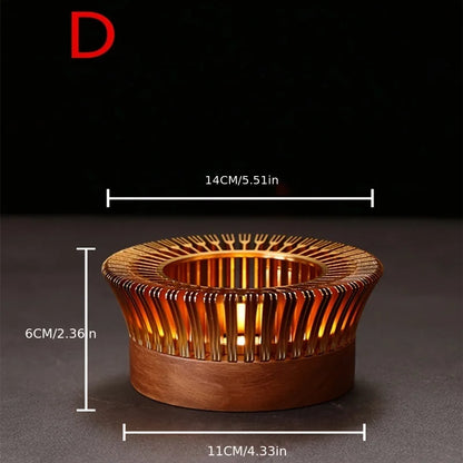 Gold Hollow Aluminum Alloy Teapot Warmer – Candle Base Heater for Coffee, Tea, and Milk Pots