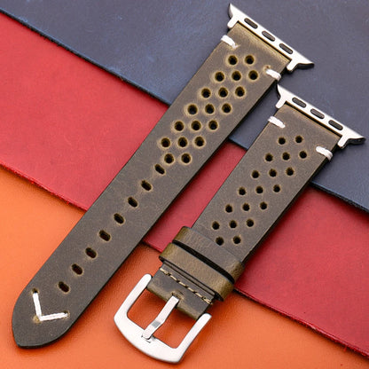 Genuine Leather Apple Watch Strap – Compatible with Series 7, 6, 5, 4, SE (40mm–49mm) for Men & Women