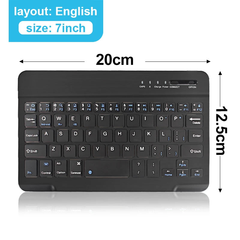 Bluetooth Wireless Mini Keyboard - Rechargeable Portable Keyboard for Laptop Tablet iPad Android iOS
