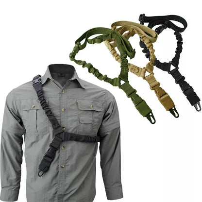 Tactical Single Point Gun Sling: Shot Gun Belt Hunting Accessories with Metal Buckle - Shoulder Strap Rifle Rope Belt