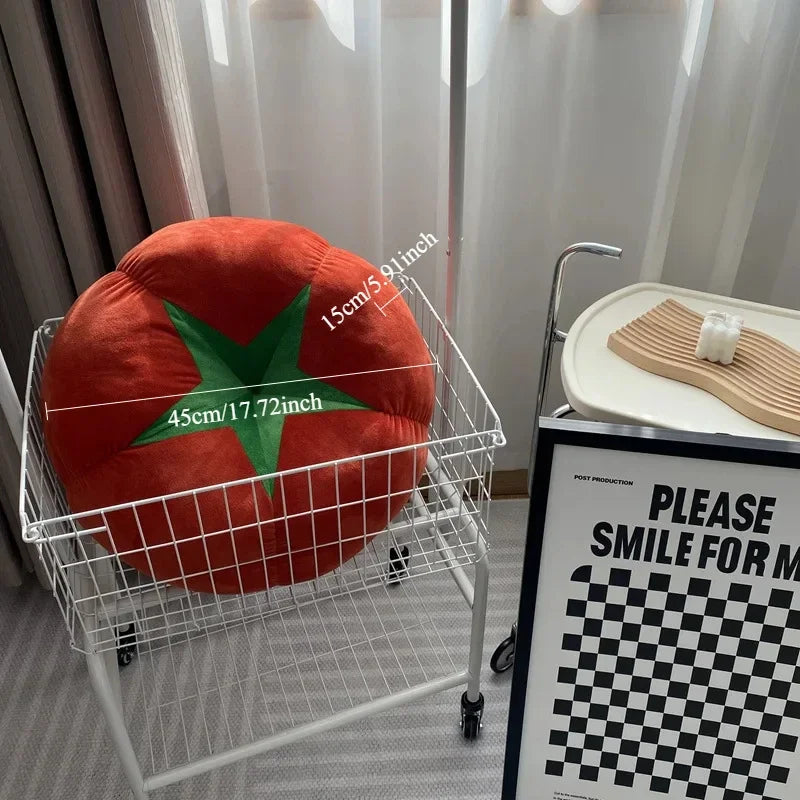 Tomato, Vegetable & Mushroom-Shaped Round Cushion – Thickened Cute Window Seat Pillow for Bedroom