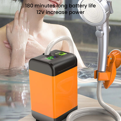 Portable Outdoor Camping Shower – Digital Display Temperature, 4800/6000/7800mAh Electric Shower for Garden, Car & Pet Washing